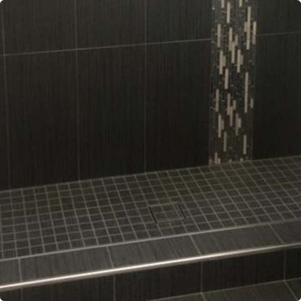 Dawn 5 Inch Tile Insert Square Shower Drain Colorado River Series SCO050504 (push-in) Polished Satin Finish