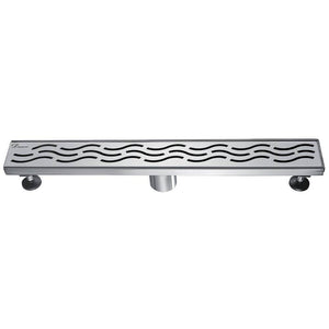 Dawn® 24 Inch Linear Shower Drain, Heilongjiang Series, Polished Satin Finish