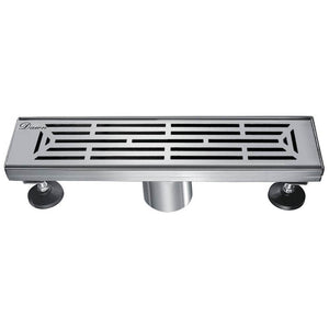 Dawn 12 Inch Linear Shower Drain, Irtysh River Series, Polished Satin Finish