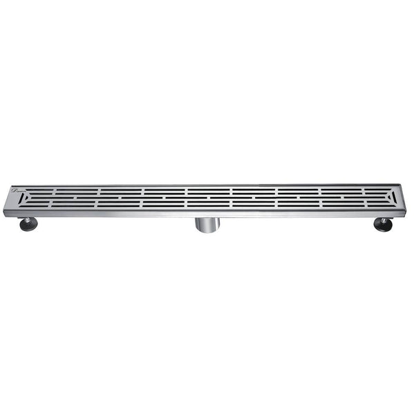 Dawn 12 Inch Linear Shower Drain, Irtysh River Series, Polished Satin Finish