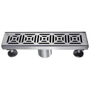 Dawn 12 Inch Linear Shower Drain, Mamore River In Brazil Series, Polished Satin Finish