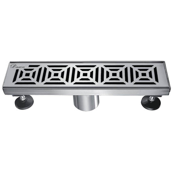 Dawn 12 Inch Linear Shower Drain, Mamore River In Brazil Series, Polished Satin Finish