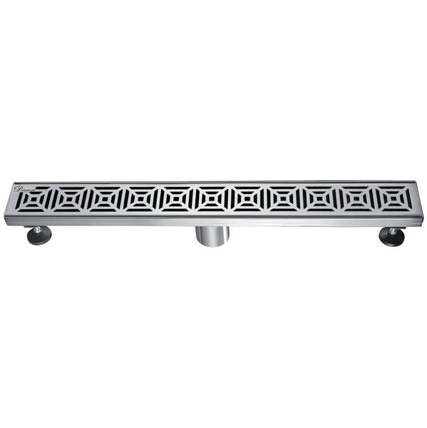 Dawn 12 Inch Linear Shower Drain, Mamore River In Brazil Series, Polished Satin Finish