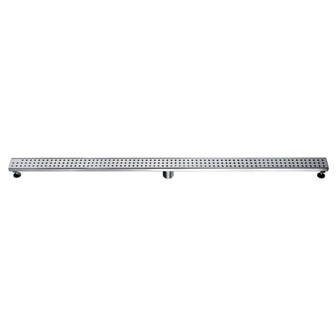 Dawn® 59 Inch Linear Shower Drain, Mississippi River Series, Polished Satin Finish