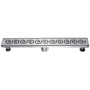 Dawn® 24 Inch Linear Shower Drain, The River Niger In Mali Series, Polished Satin Finish