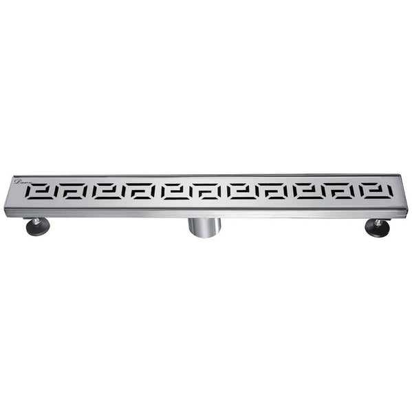 Dawn 12 Inch Linear Shower Drain, The River Niger In Mali Series, Polished Satin Finish