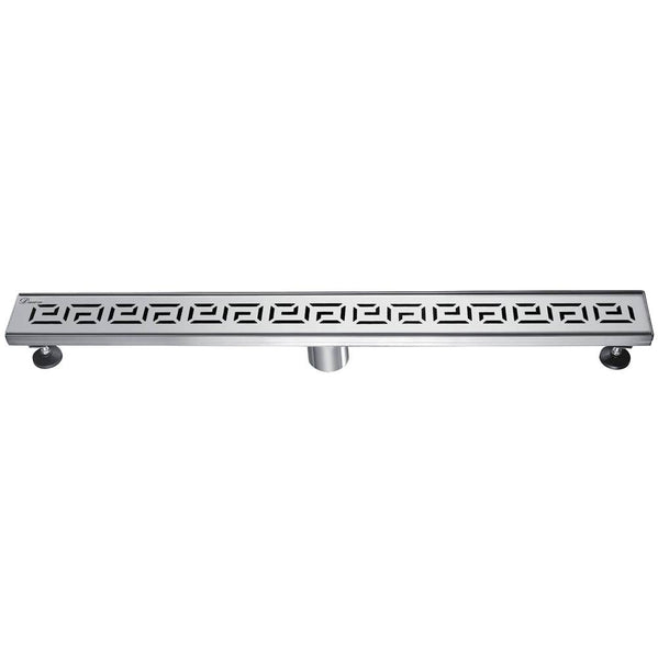 Dawn® 24 Inch Linear Shower Drain, The River Niger In Mali Series, Polished Satin Finish