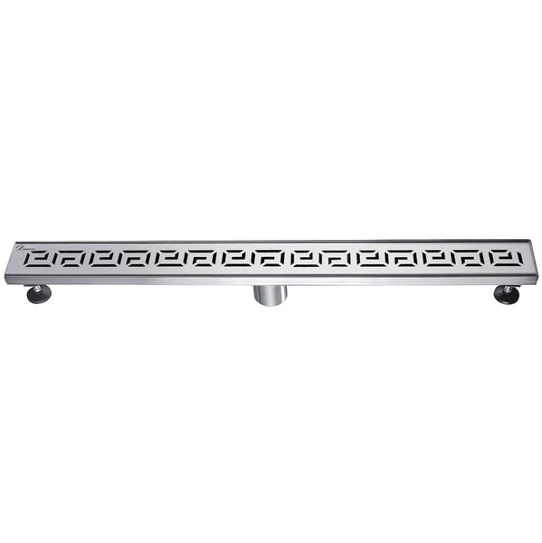 Dawn 12 Inch Linear Shower Drain, The River Niger In Mali Series, Polished Satin Finish