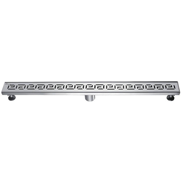 Dawn® 24 Inch Linear Shower Drain, The River Niger In Mali Series, Polished Satin Finish
