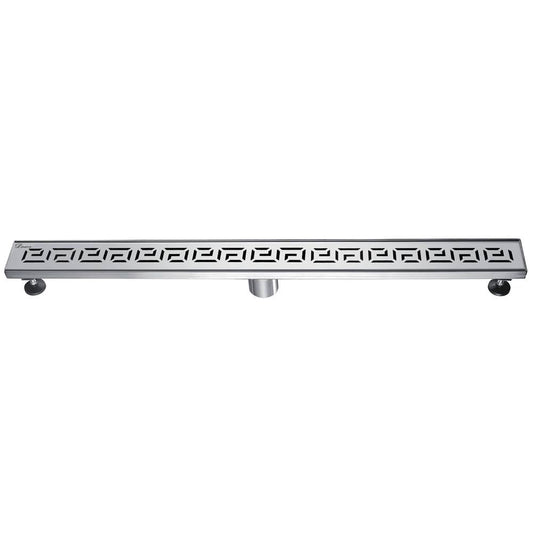 Dawn® 36 Inch Linear Shower Drain, The River Niger In Mali Series, Polished Satin Finish