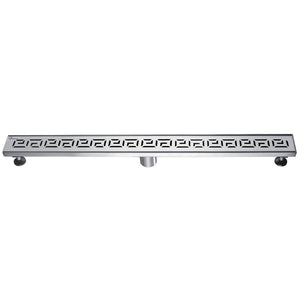 Dawn® 36 Inch Linear Shower Drain, The River Niger In Mali Series, Polished Satin Finish