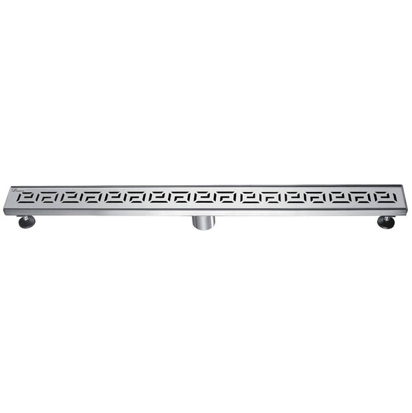 Dawn 12 Inch Linear Shower Drain, The River Niger In Mali Series, Polished Satin Finish