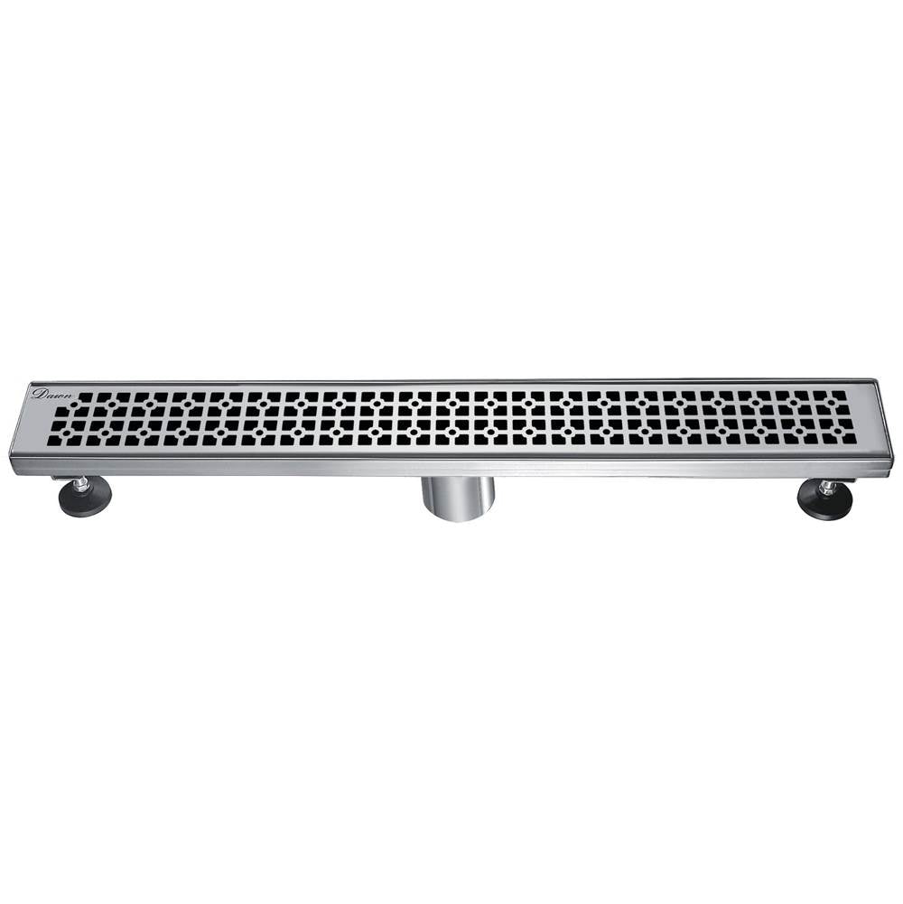 24 Inch Linear Drain with Adjustable Feet, Luxury Polished Finish Drain, Dawn USA LVG240304