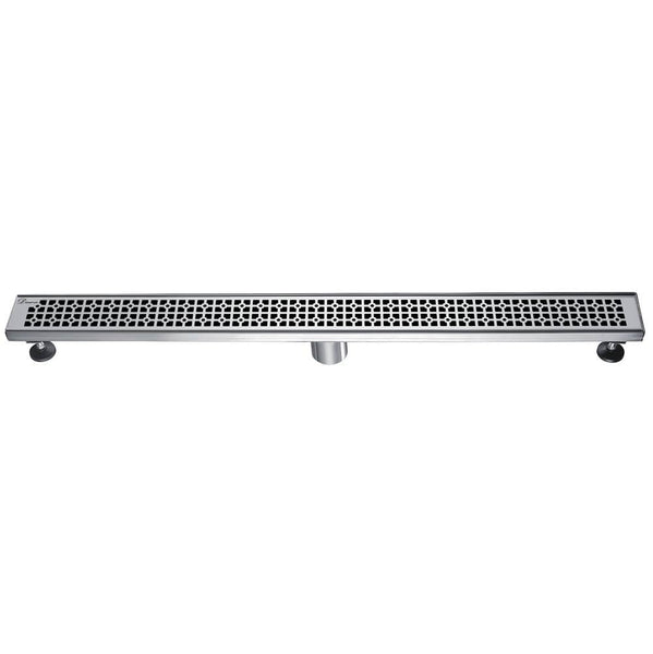 Dawn® 36 Inch Linear Shower Drain, Views Along The River Nile Series, Polished Satin Finish