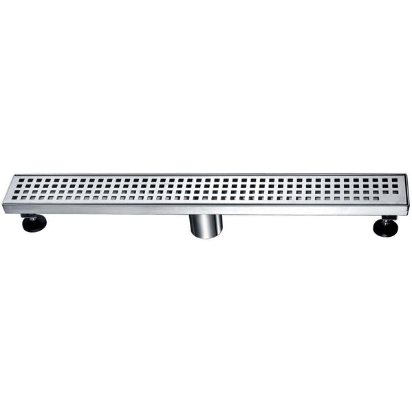 Dawn 12 Inch Shower Linear Drain, Brisbane River Series, Polished Satin Finish