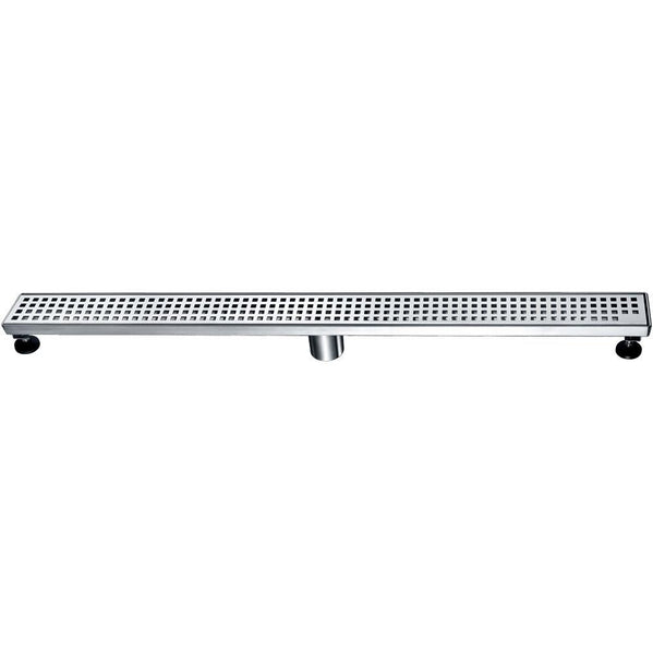 Dawn 12 Inch Shower Linear Drain, Brisbane River Series, Polished Satin Finish