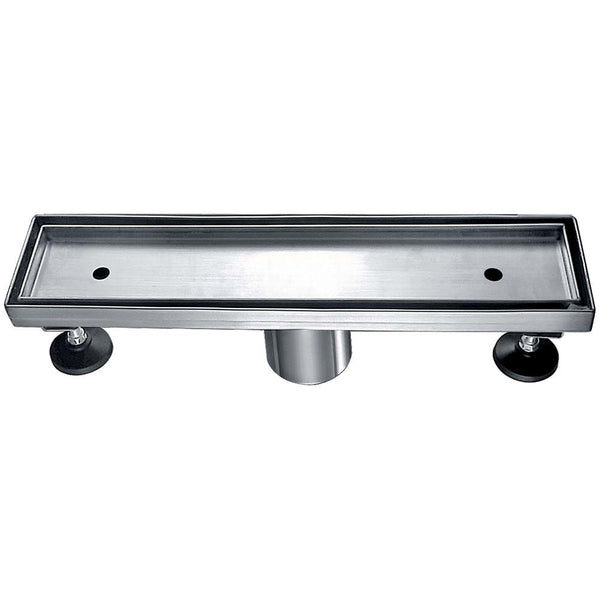 Dawn 12 Inch Tile Insert Linear Shower Drain Colorado River Series, Polished Satin Finish