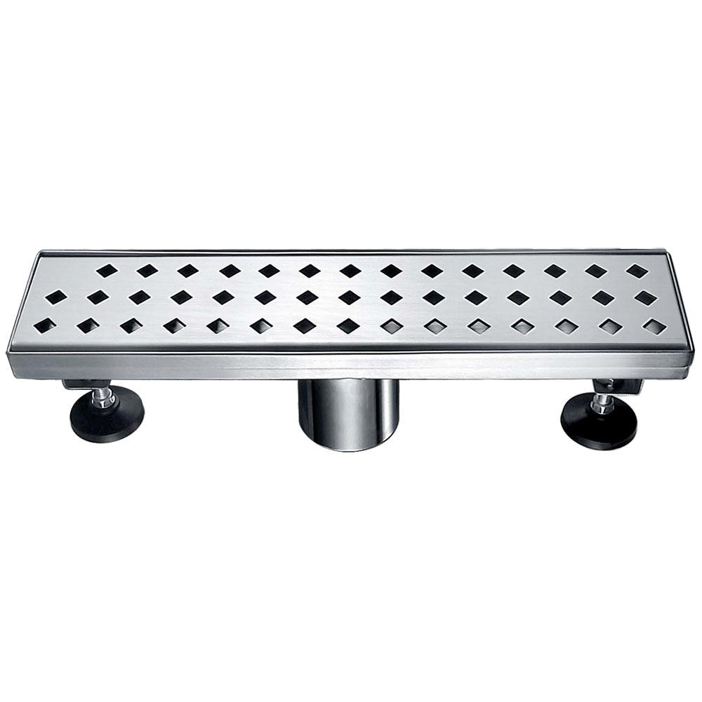 Dawn® 47 Inch Linear Shower Drain, Mississippi River Series, Polished Satin Finish