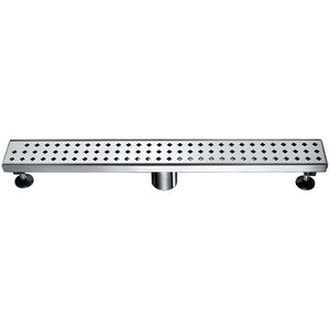 Dawn® 24 Inch Linear Shower Drain, Mississippi River Series, Polished Satin Finish