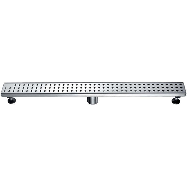 Dawn® 24 Inch Linear Shower Drain, Mississippi River Series, Polished Satin Finish