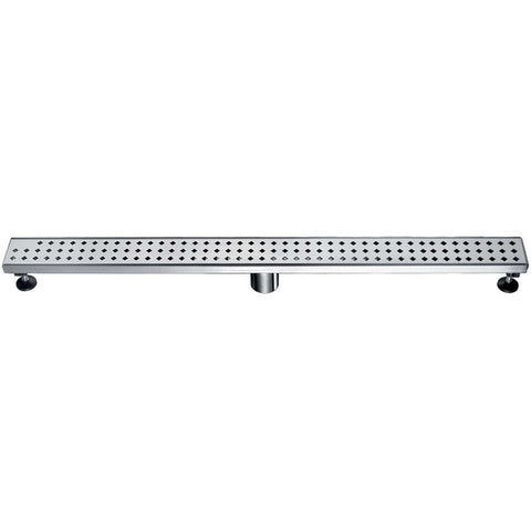 Dawn® 47 Inch Linear Shower Drain, Mississippi River Series, Polished Satin Finish