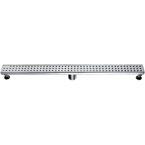 Dawn® 32 Inch Linear Shower Drain, Mississippi River Series, Polished Satin Finish