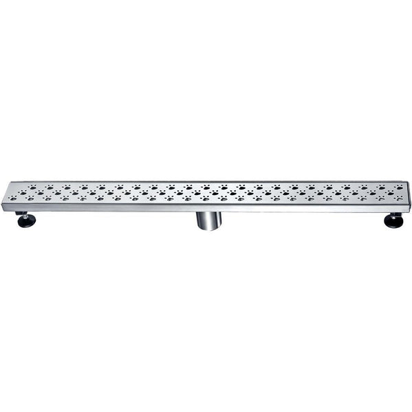 Dawn 12 Inch Linear Shower Drain, Memuru River Series, Polished Satin Finish