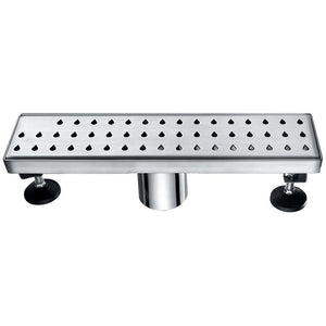 Dawn 12 Inch Linear Shower Drain, Nile River Series, Polished Satin Finish