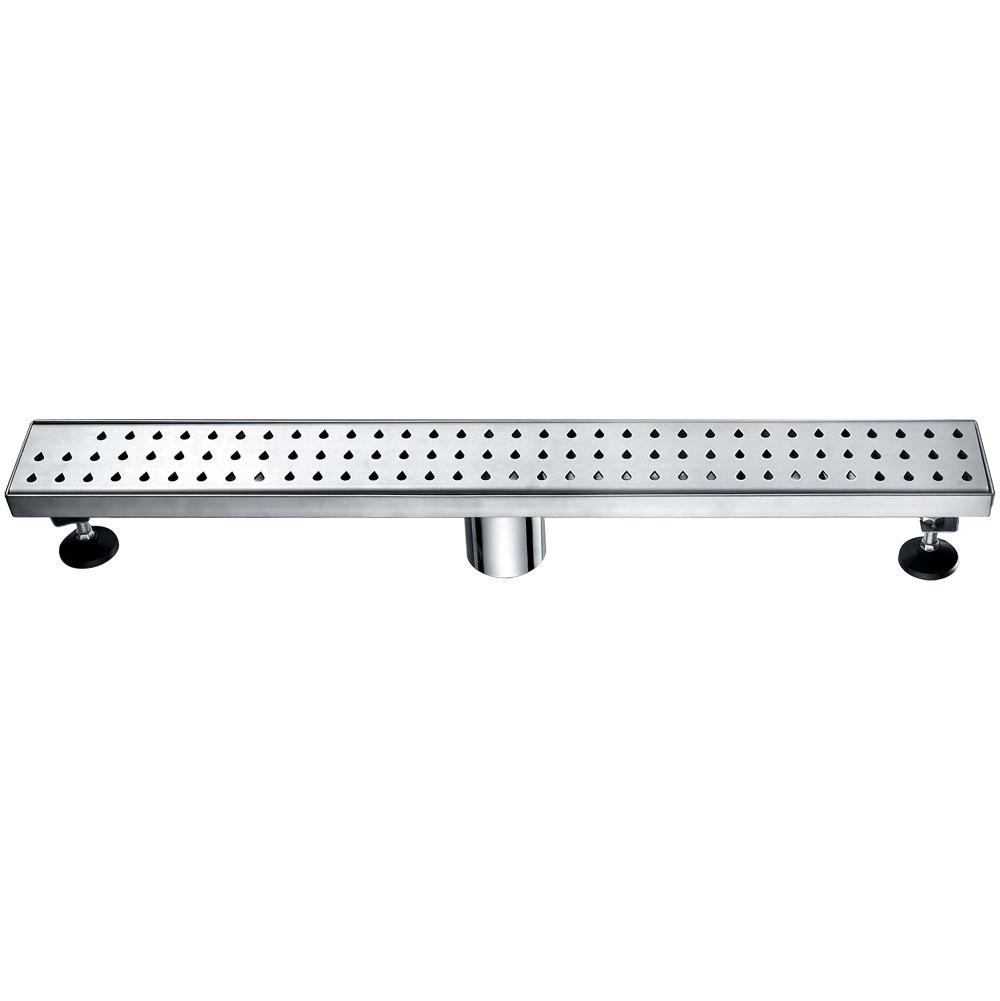 Dawn® 47 Inch Linear Shower Drain, Nile River Series, Polished Satin Finish