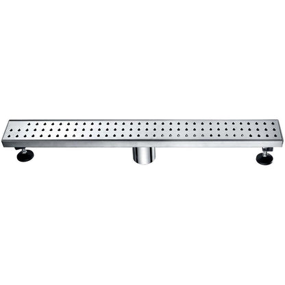 Dawn® 47 Inch Linear Shower Drain, Nile River Series, Polished Satin Finish
