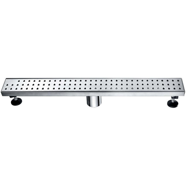 Dawn® 24 Inch Linear Shower Drain, Nile River Series, Polished Satin Finish