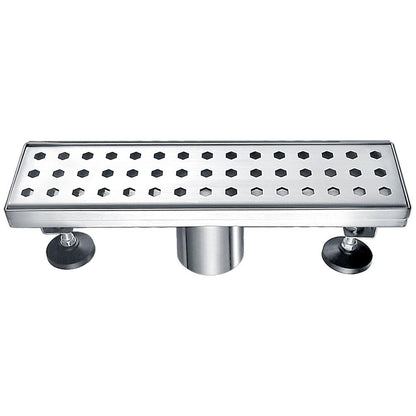24 Inch Linear Drain with Adjustable Feet, Luxury Polished Finish Drain, Dawn USA LTS240304
