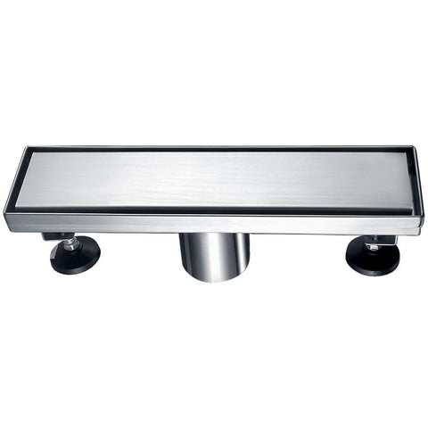 Dawn 12 Inch Linear Shower Drain, Volga River Series, Polished Satin Finish