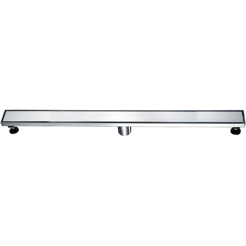 Dawn® 36 Inch Linear Shower Drain, Volga River Series, Polished Satin Finish