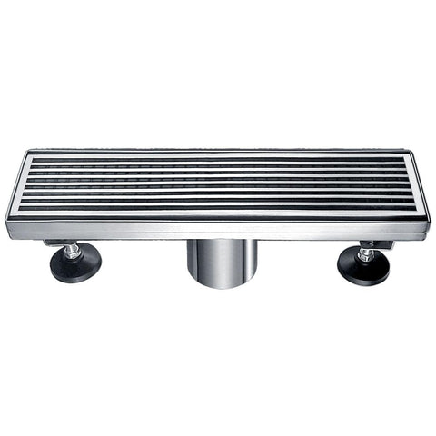 Dawn 12 Inch Linear Shower Drain, Wheaton River Series, Polished Satin Finish