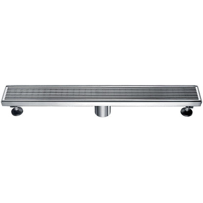 24 Inch Linear Drain with Adjustable Feet, Luxury Polished Finish Drain, Dawn USA LWN240304