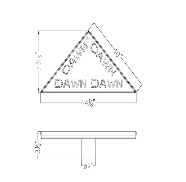 Corner Triangle Drain, Dawn® Series, Triangle Shower Drain with Installation Set