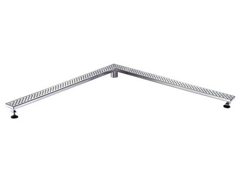 Corner Shower Drain, Dawn Rhone River Series, L-Shaped Linear Shower Drain, 36 Inch