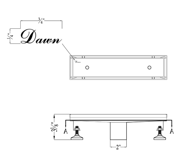 12 Inch Tile Insert Linear Shower Drain with Adjustable Leveling Feet
