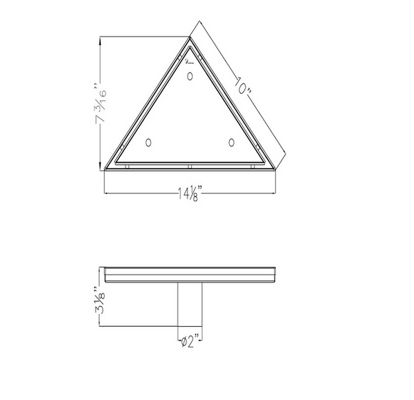 Tile Insert Corner Triangle Drain with Installation Set, Dawn® Colorado River Series