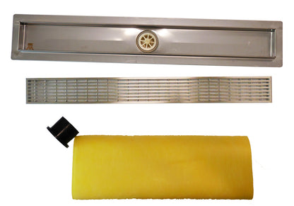 36 Inch Linear Shower Drains, DTA Linear Drain Base with Drain Grate Set