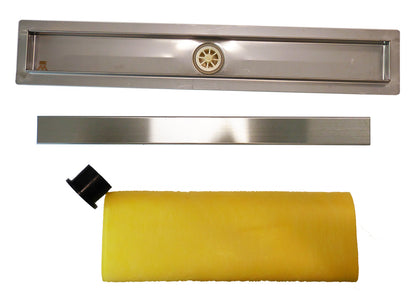 36 Inch Linear Shower Drains, DTA Linear Drain Base with Drain Grate Set