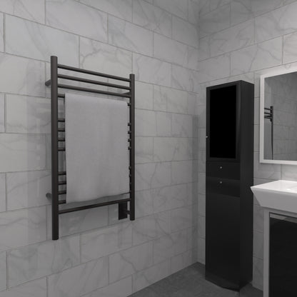 Amba Jeeves C Straight Oil Rubbed Bronze Towel Warmer, Hardwired, 13 Bars, W 21" H 36"