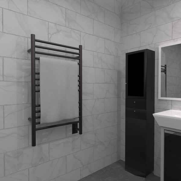Oil Rubbed Bronze Towel Warmer, Amba Jeeves C Straight, Hardwired, 13 Bars, W 21" H 36"