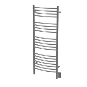 Brushed Towel Warmer, Amba Jeeves D Curved, Hardwired, 20 Bars, W 21" H 53"