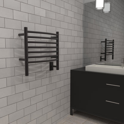 Amba Jeeves H Curved Oil Rubbed Bronze Towel Warmer, 7 Bars, Hardwired, 21" W x 18" H