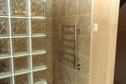 Amba Jeeves J Straight Polished Towel Warmer, 6 Bars, Hardwired, 21" W x 31" H