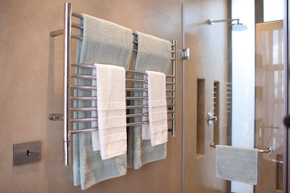 Amba Jeeves K Straight Polished Towel Warmer, Hardwired, 10 Bars, W 30" H 27"