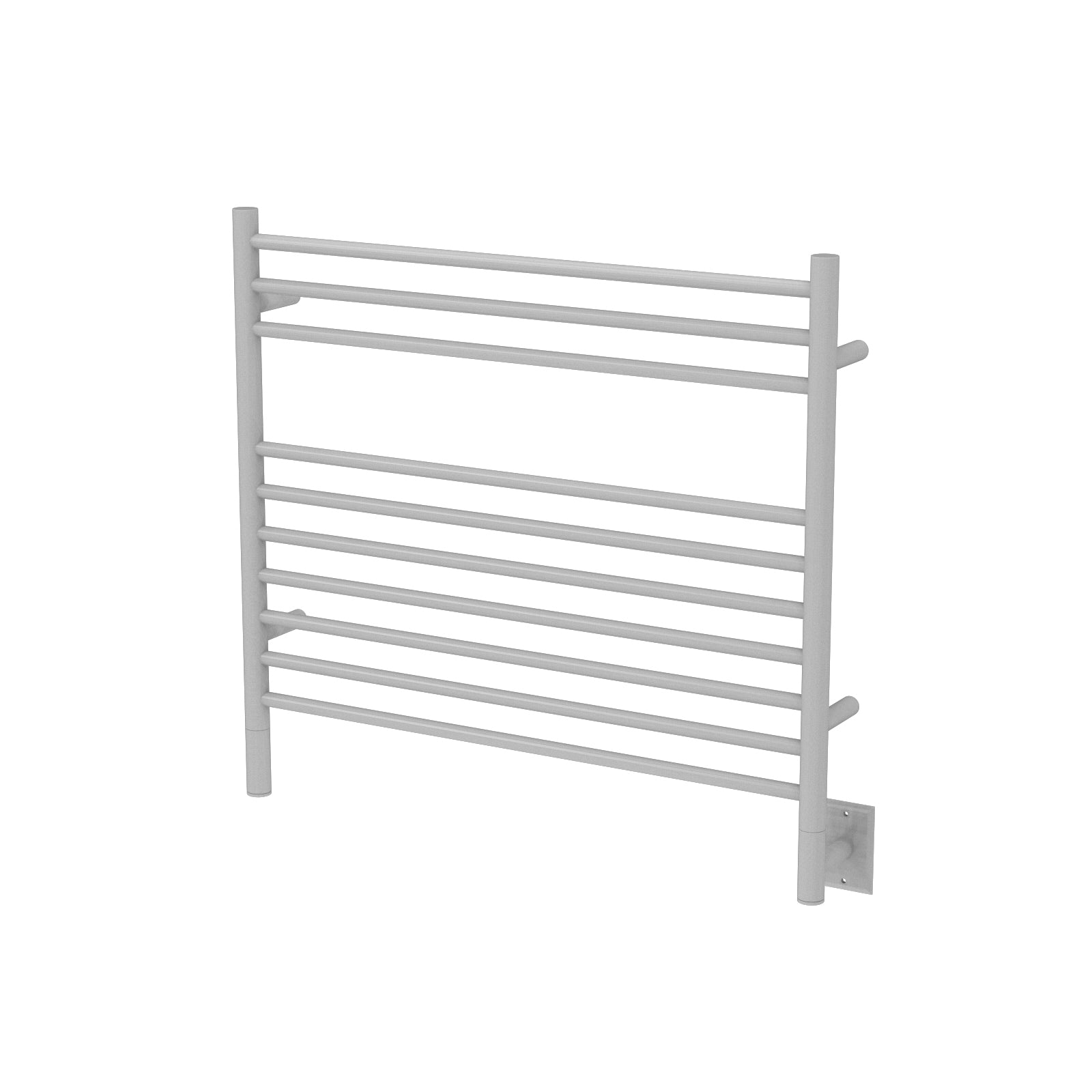 White Towel Warmer, Amba Jeeves K Straight, Hardwired, 10 Bars, W 30" H 27"