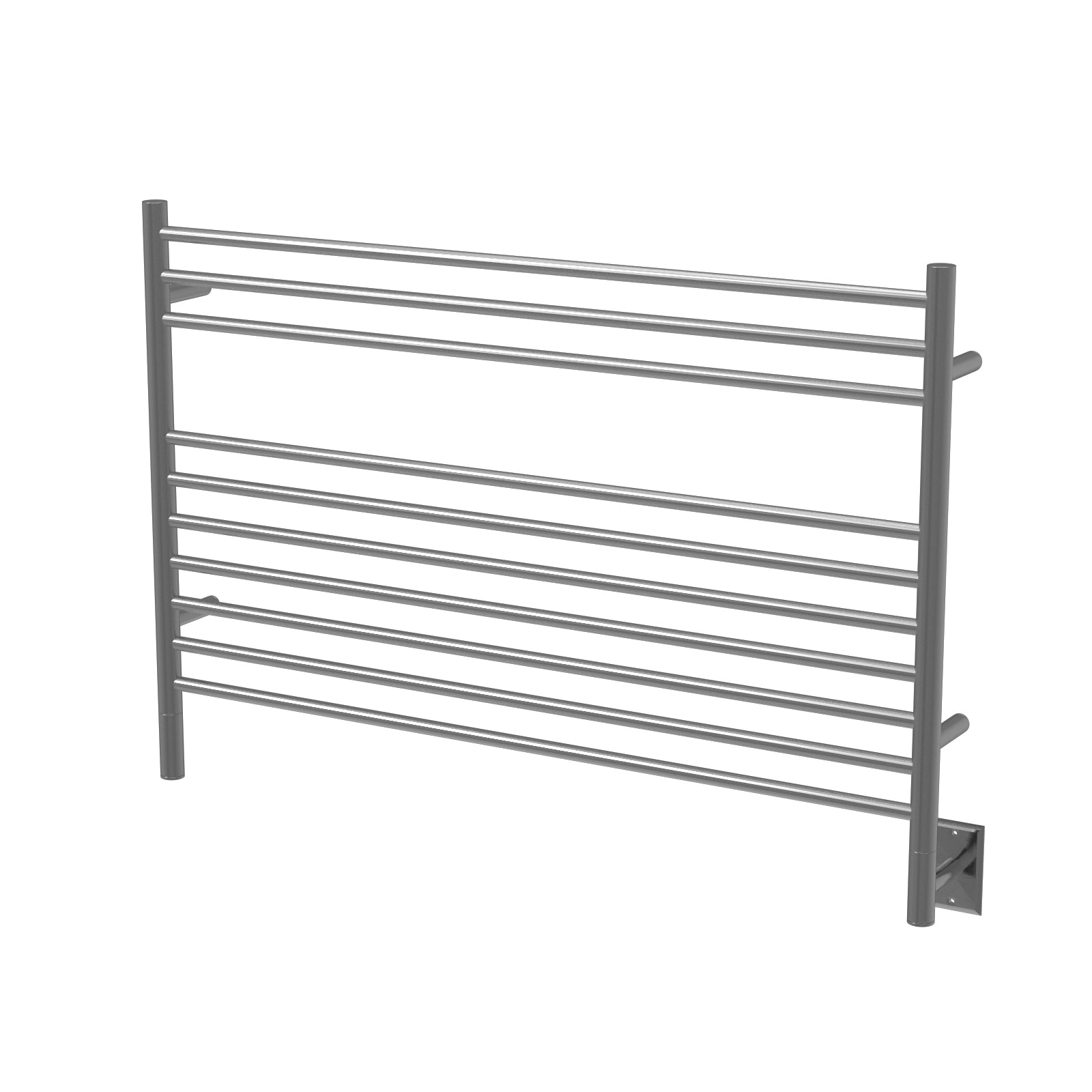 Brushed Towel Warmer, Amba Jeeves L Straight, Hardwired, 10 Bars, W 40" H 27"